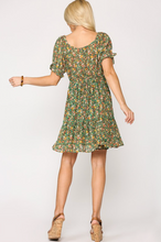 Load image into Gallery viewer, Ditsy Floral Print Front Tie Dress
