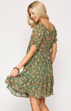 Load image into Gallery viewer, Ditsy Floral Print Front Tie Dress
