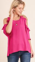 Load image into Gallery viewer, Cold Shoulder Blouse with Ruffle Details
