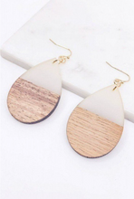 Load image into Gallery viewer, Wood Teardrop Earrings
