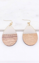 Load image into Gallery viewer, Wood Teardrop Earrings
