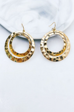 Load image into Gallery viewer, Hammered Worn Plated Round Earrings
