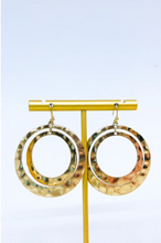 Load image into Gallery viewer, Hammered Worn Plated Round Earrings
