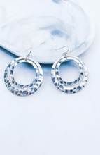 Load image into Gallery viewer, Hammered Worn Plated Round Earrings
