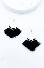 Load image into Gallery viewer, Hexagon Tassel Earrings
