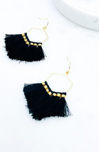 Load image into Gallery viewer, Hexagon Tassel Earrings
