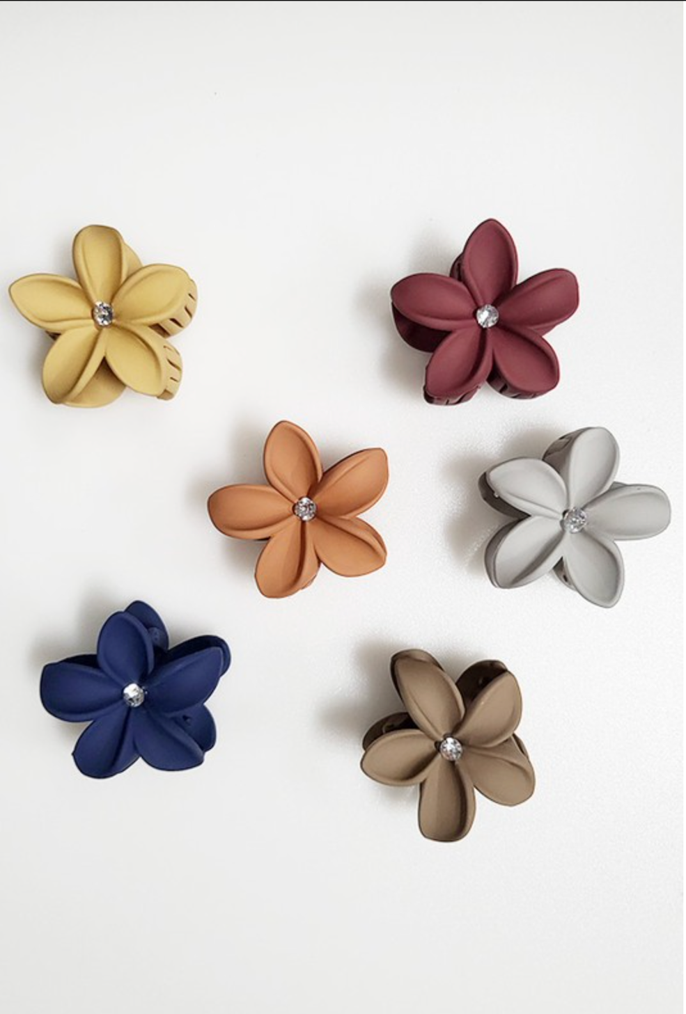 Matte Color Hair Flower Claw Clip