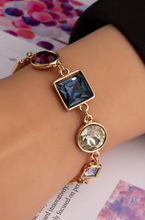 Load image into Gallery viewer, Multi Color Round and Square Gem Stone Bracelet
