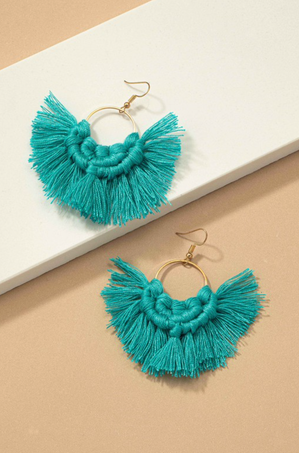 Statement Hand Braided Tassel Hoop Earrings