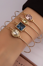 Load image into Gallery viewer, Set of Four Bracelets with Color Gem Stones
